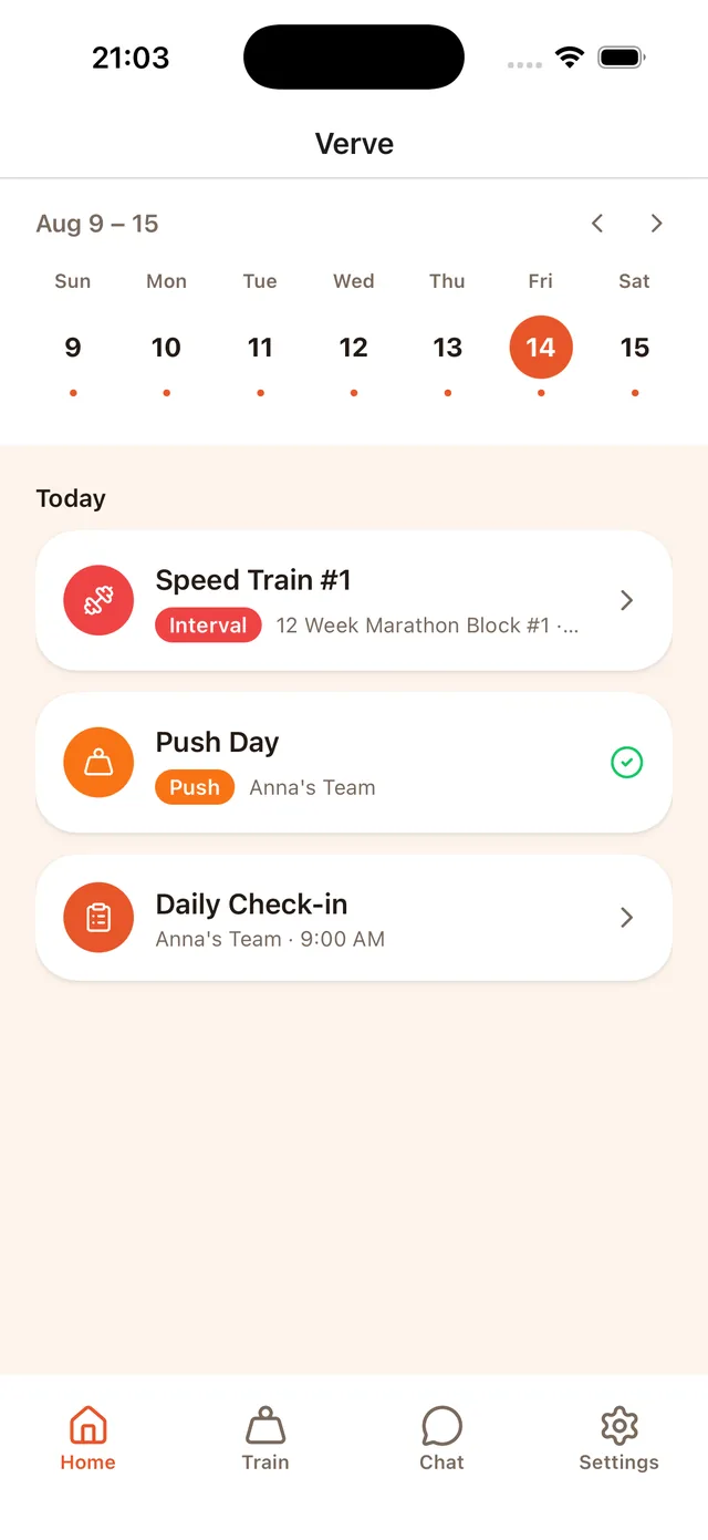 The Verve client app on a phone